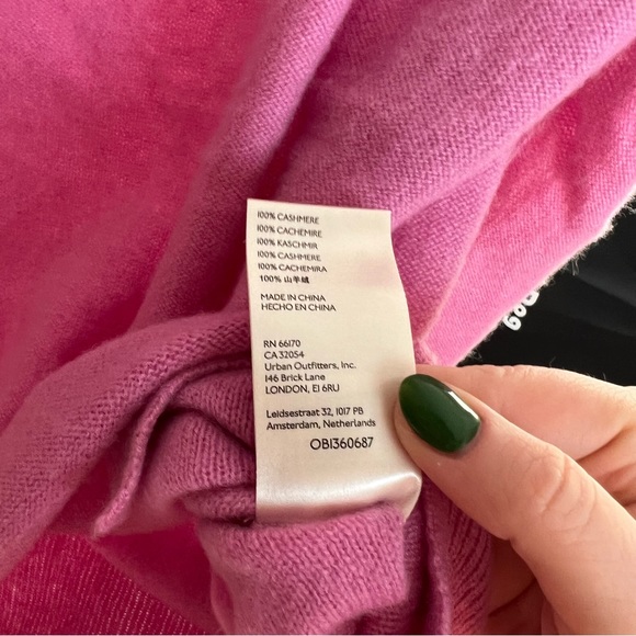 Free People Harmony Cashmere Sweater Pink, size Medium - Picture 4 of 7